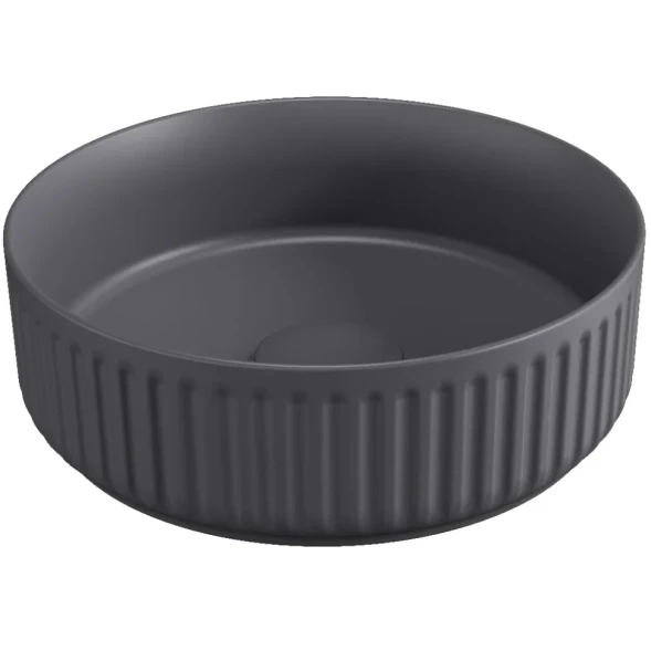 Раковина накладная ISVEA Infinity Ion круглая 36см, без отв. под смеситель цвет антрацит матовый 10NF66036-2С