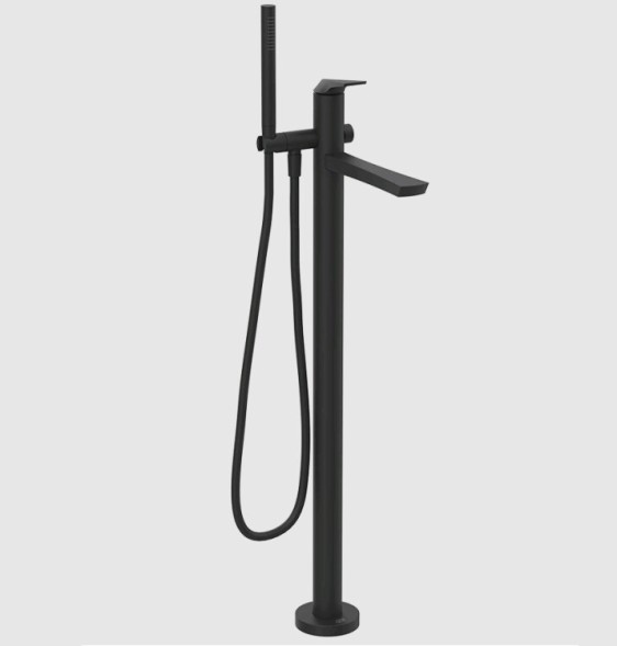 Gessi Смеситель для ванны и душа, Ventaglio, напольный, цвет черный матовый  72028#299