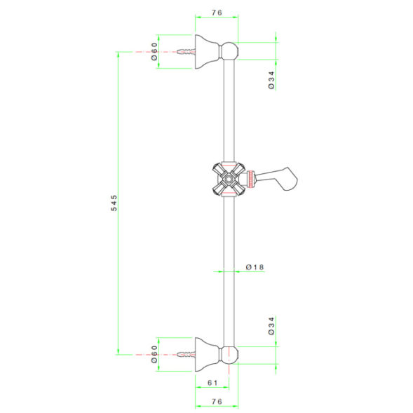 Nicolazzi Штанга для душа Nuova Brenta545 8072 BZ 01 цвет бронза