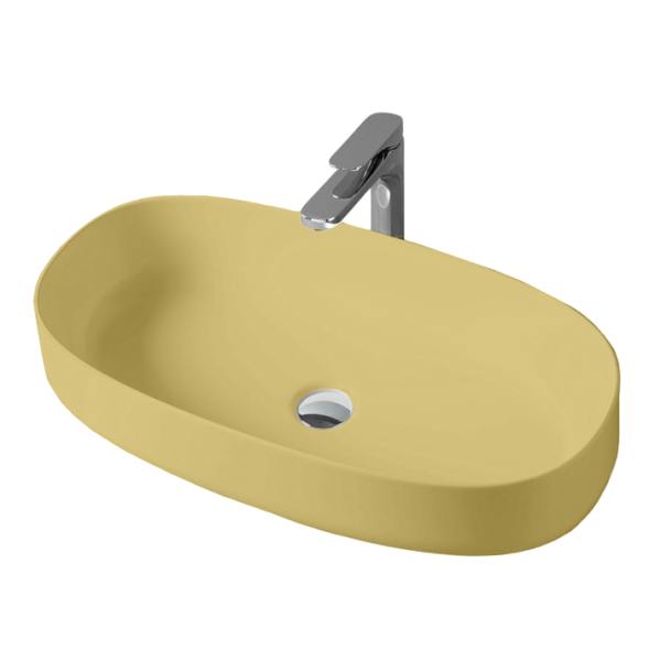 Раковина Artceram Cognac Quadro накладная без отверстий  цвет Zync yellow COL005 12 00