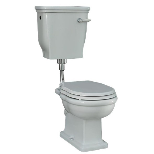 Унитаз Artceram Hermitage со средним бачком слив в пол цвет белый/бронза HEV002 01 00+HEC005 01 00+HEA013 72