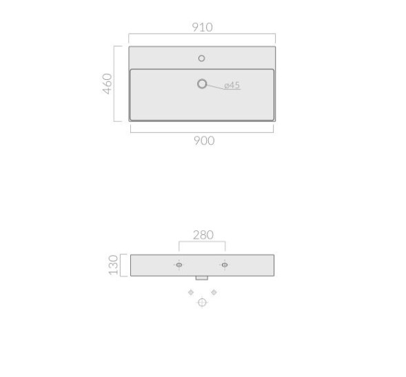 Раковина GALASSIA MEG11 PRO 8967 MT подвесная с одним отверстием с переливом цвет белый матовый