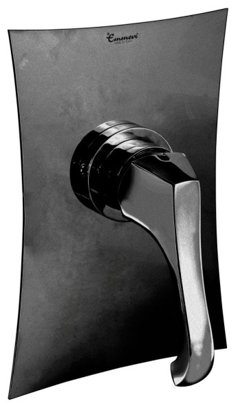 Emmevi Ares, встраиваемый в стену однорычажный смеситель для душа, цвет черный матовый 76009/NEO