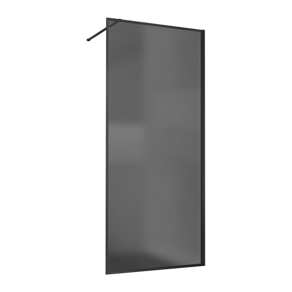 Vincea Душевая перегородка Волк-Ин (Walk-In) VSW-1HP100GFB, 1000*2000, черный матовый, стекло матовое тонированное