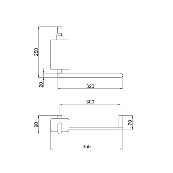 Полотенцедержатель с дозатором жидкого мыла Webert Living LV501501345, никель