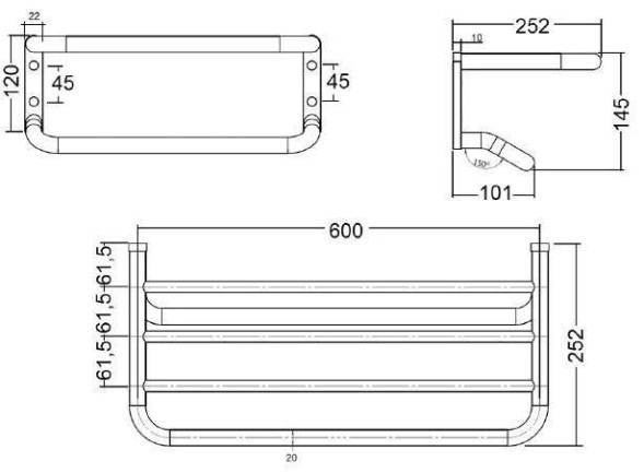 Держатель полотенца KLUDI A-XES 4898905 полочка
