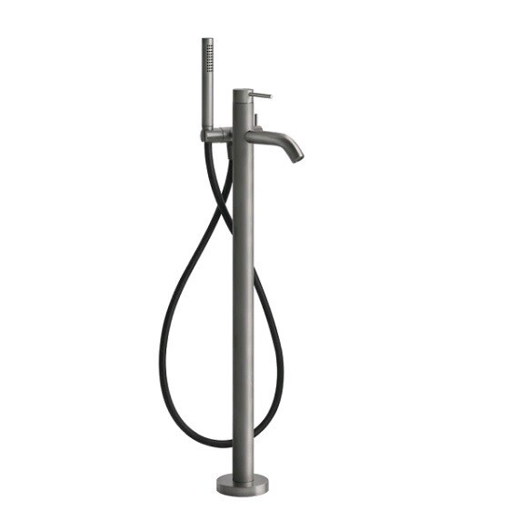 Gessi Смеситель для ванны и душа, BATH316, напольный, цвет Брашиварованная сталь  54028#239