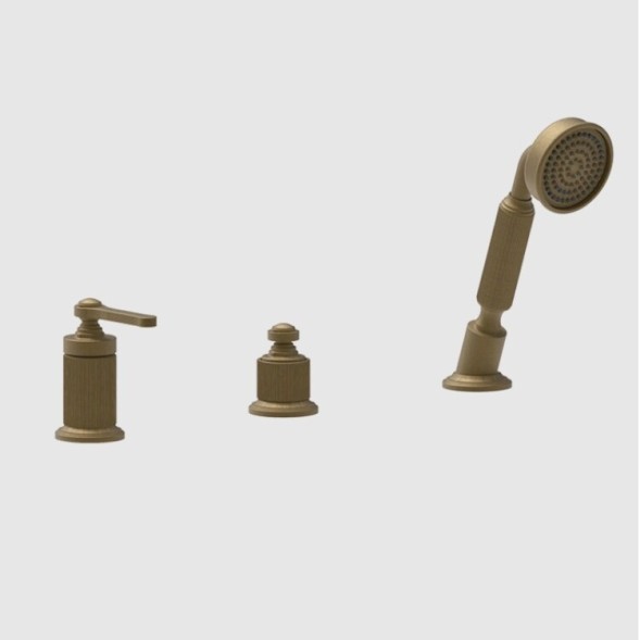 Gessi Смеситель для ванны и душа, VENTI20, на 2 потребителя, цвет латунь состаренная 65043#713