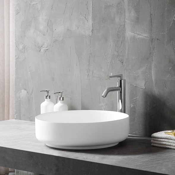 Vincea Раковина Солид Серфейс (Solid Surface)  VBS-6S16MW, 450*450*130, накладная, цвет белый матовый