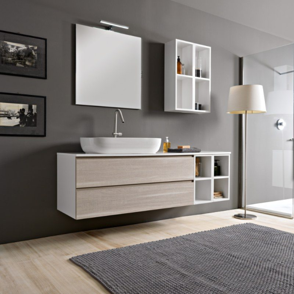 Раковина Scarabeo GLAM накладная без перелива с одним отверстием цвет белый 1801