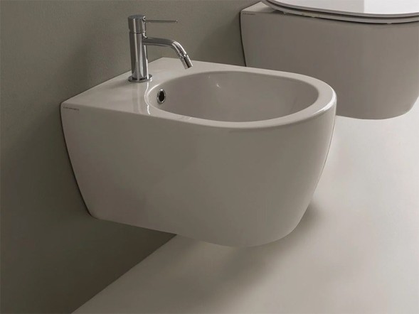 Биде Scarabeo MOON подвесное с одним отверстием цвет белый матовый 5521 41