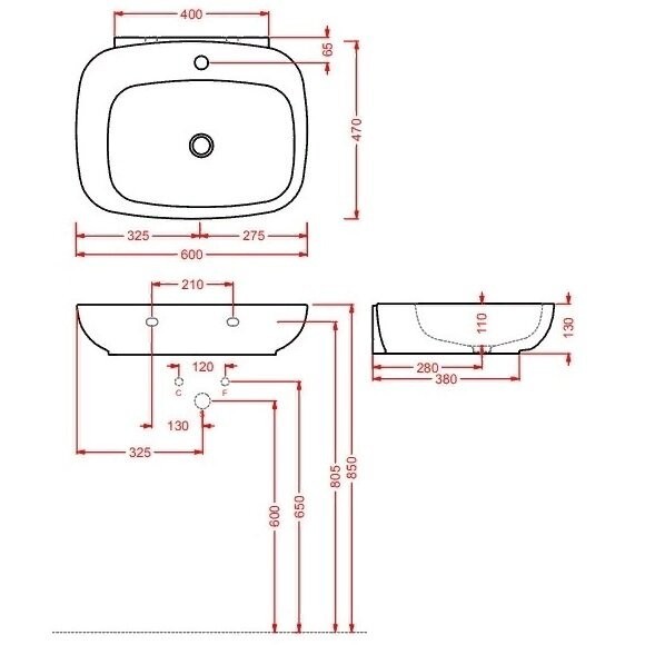 Раковина Artceram Dial подвесная/накладная с одним отверстием цвет белый DAL001 01 00