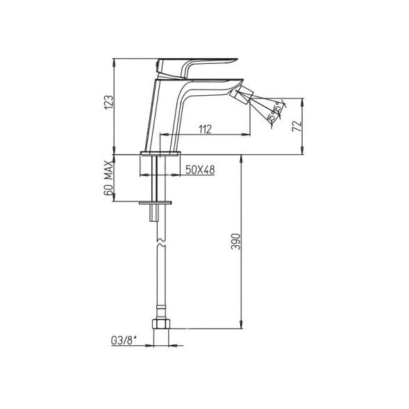 Paini 09YO304 Смеситель для биде Нове , чёрный
