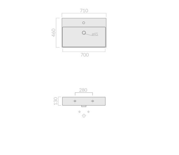 Раковина GALASSIA MEG11 PRO 8968 MT подвесная с одним отверстием с переливом цвет белый матовый