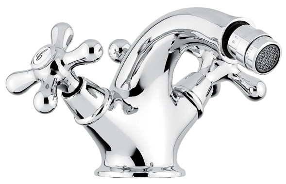 Emmevi Deco Classic, смеситель с донным клапаном для биде, цвет черный-золото 12014/NO