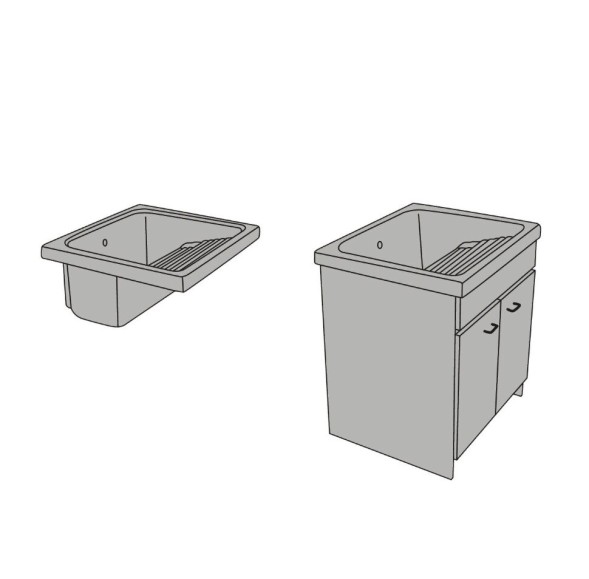 Раковина GALASSIA OSIRIDE MAx 2009 хозяйственная встраиваемая сверху на тумбу 9022