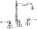 Emmevi Deco Ceramic, двухрычажный смеситель для раковины (излив 18,3 см), на 3 отверстия, с донным клапаном, цвет хром 121643/CR