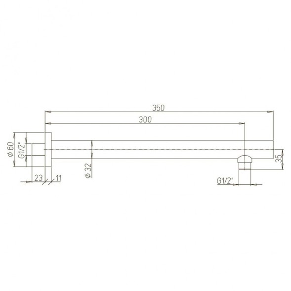 Paini 50PW745TT35 Кронштейн для верхнего душа круглый, 350 мм, брашированнный никель