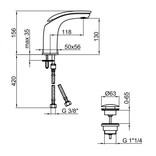 Смеситель для раковины Webert Aria AI830102015. хром