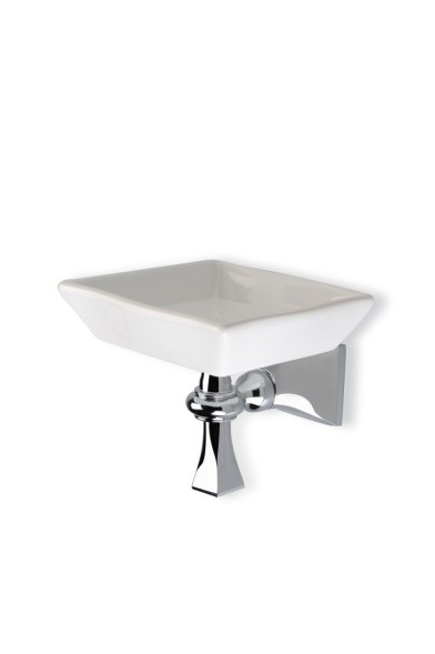 Stil Haus Prisma, настенная керамическая мыльница, цвет золото - белая керамика