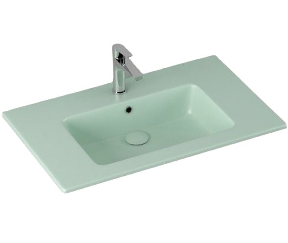 Раковина ISVEA SistemaT накладная ШГВ 810*465*140 отверстия для смесителя 1 цвет мятно-зеленый матовый 10SL51081-2T