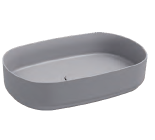 Раковина ISVEA Infinity накладная ШГВ 550*360*120 отверстия для смесителя отсутствуют цвет серый камень матовый 10NF65055-2V