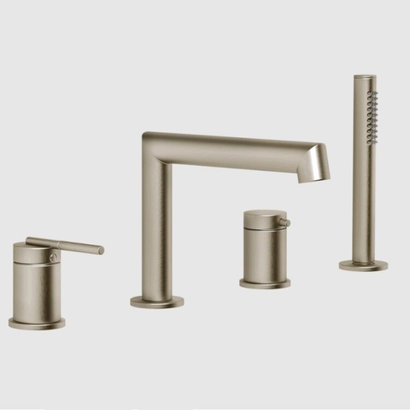 Gessi Смеситель для ванны и душа, Ingranaggio, цвет Никель матовый 63537#149
