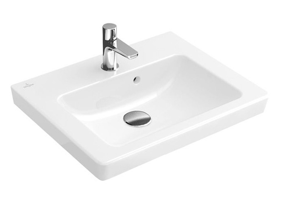Villeroy&amp;Boch Раковина, Subway 2.0, шг 500*400, отверстия для смесителя-1, CeramicPlus, цвет-альпийский белый 73155GR1