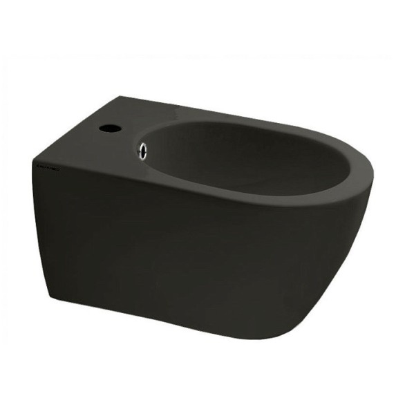 Биде Scarabeo MOON подвесное с одним отверстием цвет лава матовая с антибактериальным и грязеотталкивающим покрытием BIOKER 5521 37 BK