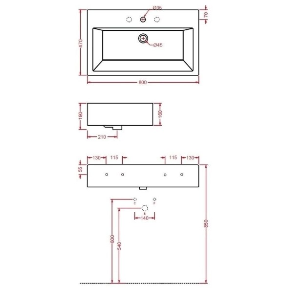 Раковина Artceram Fuori Box подвесная/накладная отверстие цвет белый  TFL026 01 00