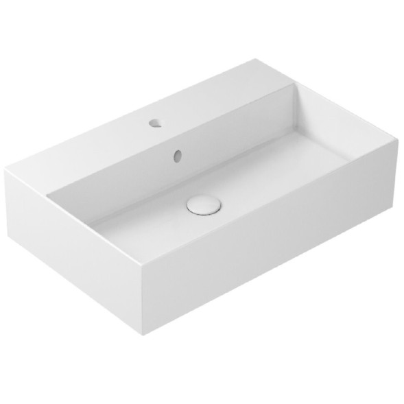 Раковина GALASSIA MEG11 PRO 8968 подвесная с одним отверстием с переливом цвет белый глянцевый