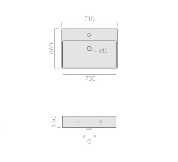 Раковина GALASSIA MEG11 PRO 8968 подвесная с одним отверстием с переливом цвет белый глянцевый