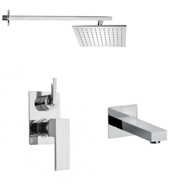 Paini 21CRSET26911BATHHEAD Комплект для ванны Грация на 2 потребителя, с верхним душем, встраиваемый, хром