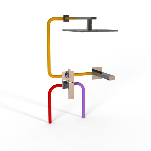 Paini 21CRSET26911BATHHEAD Комплект для ванны Грация на 2 потребителя, с верхним душем, встраиваемый, хром