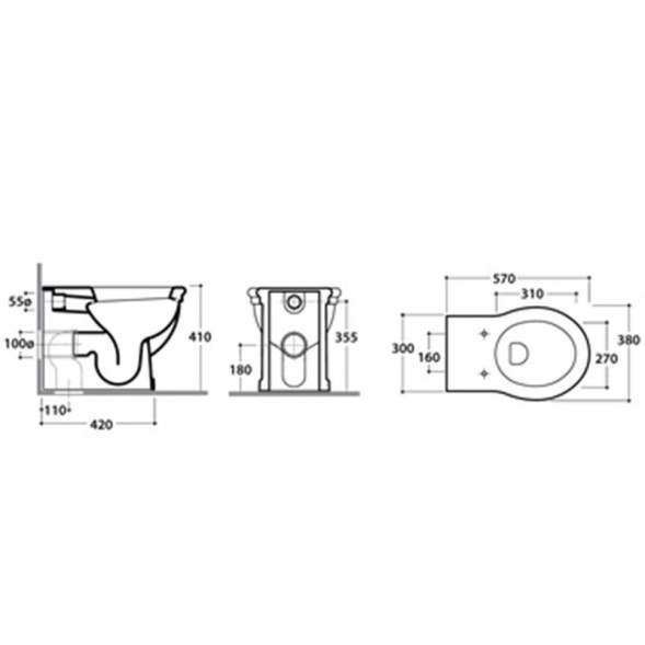 Унитаз GLOBO PAESTUM напольный приставной цвет белый PA025BI