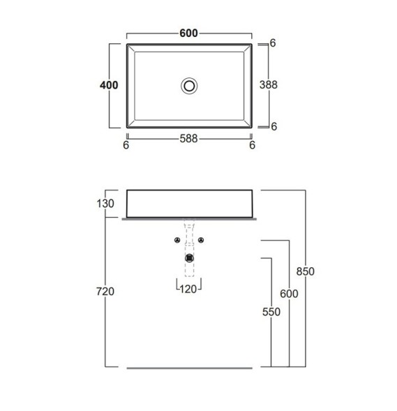 Раковина SIMAS AGILE накладная без отверстий эмалированная с 4 сторон цвет мока матовый AG60.MM