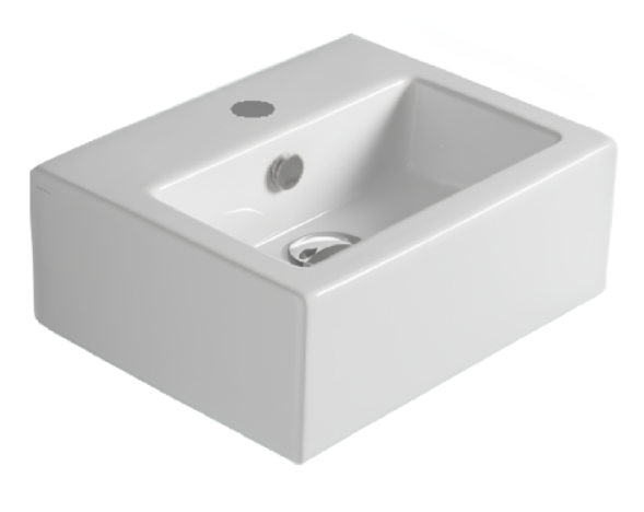 Раковина SIMAS FROZEN подвесная с одним отверстием в центре цвет белый FZ14.1