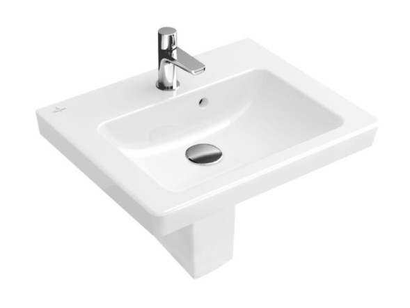 Villeroy&amp;Boch Раковина, Subway 2.0, шг 500*400, отверстия для смесителя-1, CeramicPlus, цвет-альпийский белый 7315F0R1