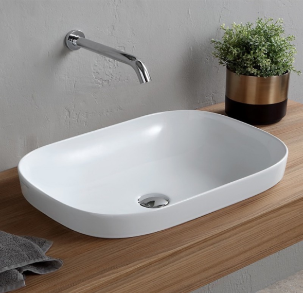 Раковина Scarabeo GLAM полувстраиваемая без перелива без отверстий цвет белый 1805