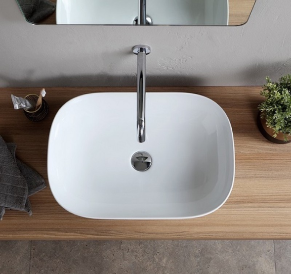 Раковина Scarabeo GLAM полувстраиваемая без перелива без отверстий цвет белый 1805