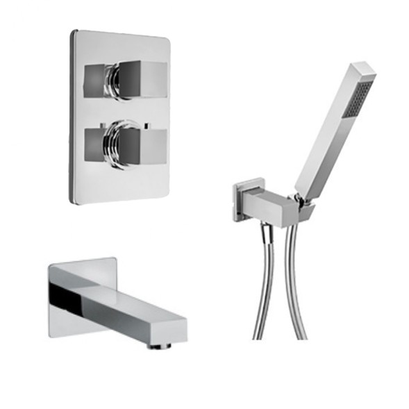 Paini 21CRSET26911THBATH Комплект для ванны Грация на 2 потребителя, с лейкой для душа, встраиваемый, хром