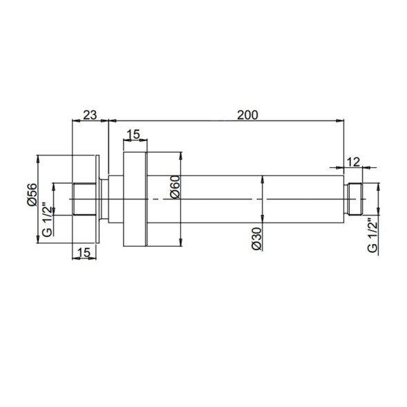 Paini 50PZ744T620BI Кронштейн для верхнего душа потолочный, круглый, 200 мм, брашированный чёрный