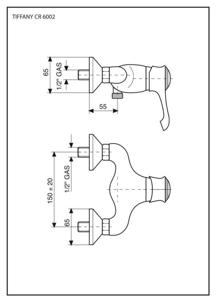 Emmevi Tiffany, однорычажный смеситель для душа без набора для душа, цвет золото 6002/OR