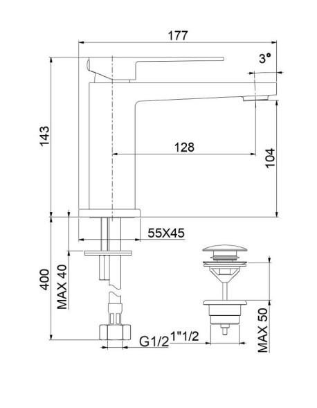 Смеситель для раковины Webert Pegaso PE830102015. хром