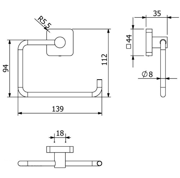 Держатель туалетной бумаги KLUDI VELA S 25982N2 подвесной