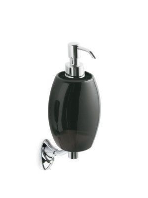 Stil Haus Zefiro, настенный керамический дозатор, цвет хром - черная керамика