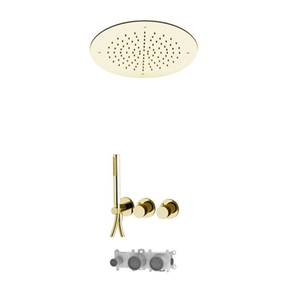 Душевой комплект, Fima Carlo Frattini, на 2 потребителя, цвет-золото брашированное F3149WX9R50OS