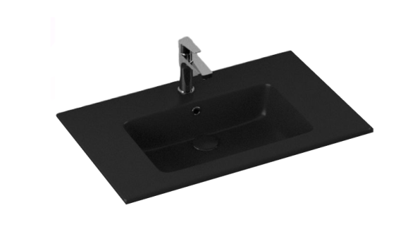 Раковина ISVEA SistemaT накладная ШГВ 810*465*140 отверстия для смесителя 1 цвет черный матовый 10SL51081-2N