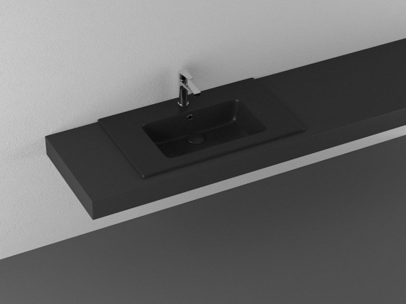 Раковина ISVEA SistemaT накладная ШГВ 810*465*140 отверстия для смесителя 1 цвет черный матовый 10SL51081-2N