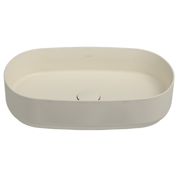 Раковина ISVEA Infinity накладная ШГВ 550*360*120 отверстия для смесителя отсутствуют цвет слоновая кость матовый 10NF65055-2K